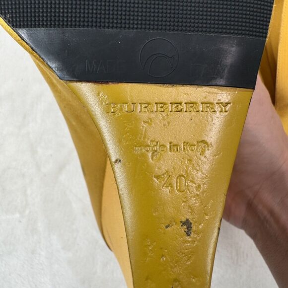 Burberry Prorsum Womens Shoes Satin Wedge Heels Runway 2013 Yellow Size 40 - Picture 11 of 11